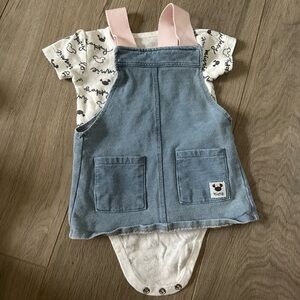 Disney Baby Denim Dress with Pink Straps